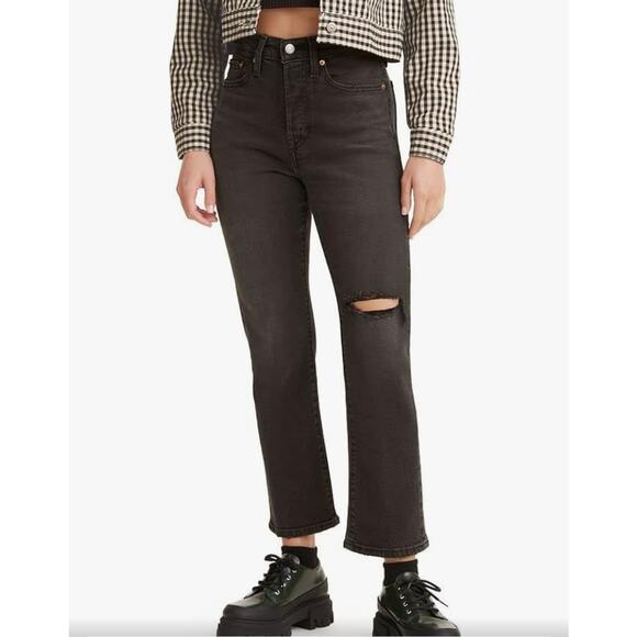 Levi's Women's Wedgie Straight Jeans, Cut and Dry - Black, Size 26x28 - Picture 1 of 4